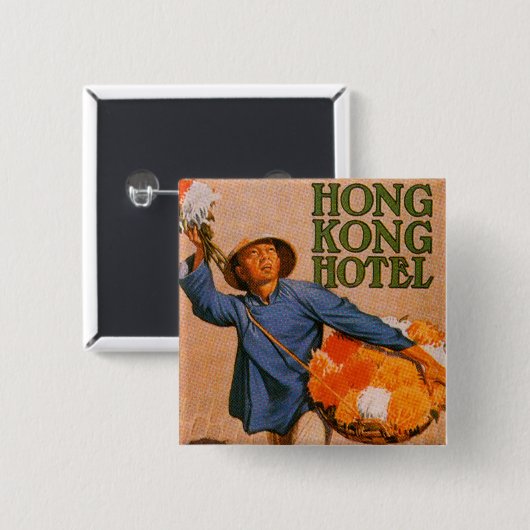 Badge Carré 5 Cm Hôtel Hong Kong (Devant & derrière)