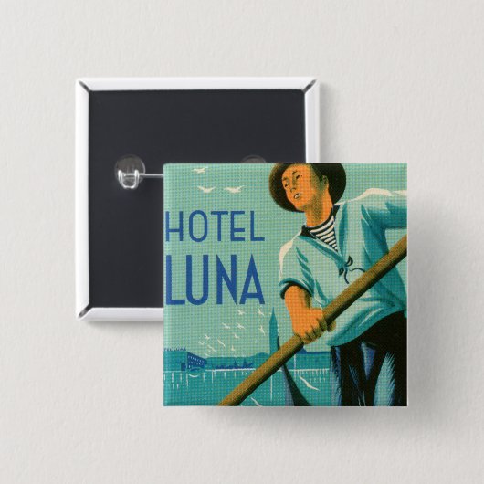 Badge Carré 5 Cm Hotel Luna Venezia (Devant & derrière)