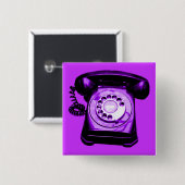 Badge Carré 5 Cm Hotline Purple (Devant & derrière)