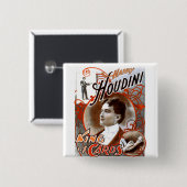 Badge Carré 5 Cm Houdini - roi des cartes (Devant & derrière)