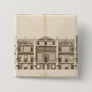 Badge Carré 5 Cm Houghton Hall : section de l'avant occidental,