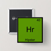 Badge Carré 5 Cm Hr - Hipster Funny Element Memistry T-Shirt (Devant & derrière)