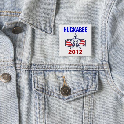 Badge Carré 5 Cm Huckabee 2012 (En situation)