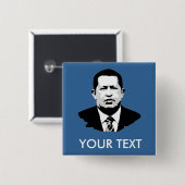 Badge Carré 5 Cm Hugo Chavez (Devant & derrière)