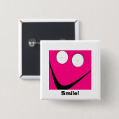 Badge Carré 5 Cm HUH, sourire ! (Devant & derrière)