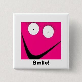 Badge Carré 5 Cm HUH, sourire !