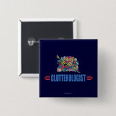 Badge Carré 5 Cm Humoriste Clutter (Devant & derrière)