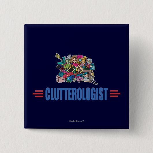 Badge Carré 5 Cm Humoriste Clutter (Devant)