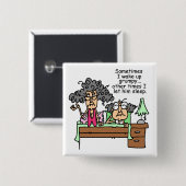 Badge Carré 5 Cm Humoristique, laissez grumeux dormir (Devant & derrière)