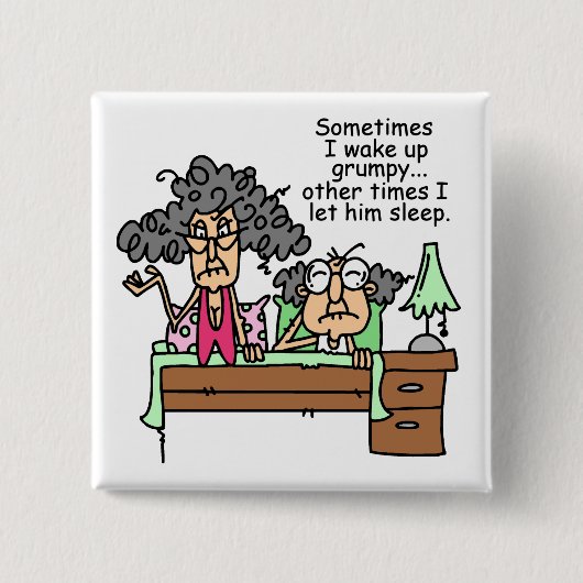 Badge Carré 5 Cm Humoristique, laissez grumeux dormir (Devant)