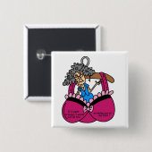 Badge Carré 5 Cm Humour Bras et Wrinkles (Devant & derrière)