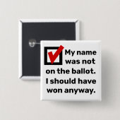 Badge Carré 5 Cm Humour des élections 2024 (Devant & derrière)