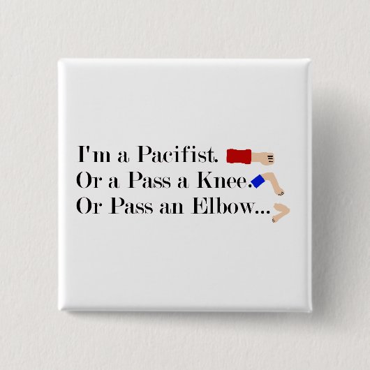 Badge Carré 5 Cm Humour pacifiste mixed martial art (Devant)