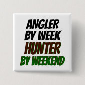 Badge Carré 5 Cm Hunter Angler (Devant)