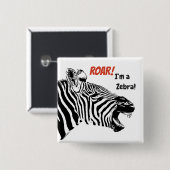 Badge Carré 5 Cm Hurlez un bouton (Devant & derrière)