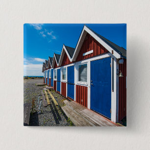 Badge Carré 5 Cm Huttes 3 de plage