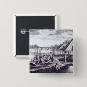 Badge Carré 5 Cm Huttes d'été (Devant & derrière)
