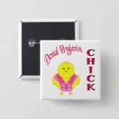 Badge Carré 5 Cm Hygiéniste dentaire (Devant & derrière)