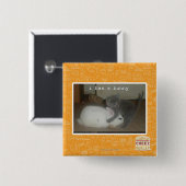 Badge Carré 5 Cm I a un lapin (Devant & derrière)