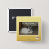 Badge Carré 5 Cm I a un lapin (Devant & derrière)