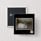 Badge Carré 5 Cm I a un lapin (Devant & derrière)