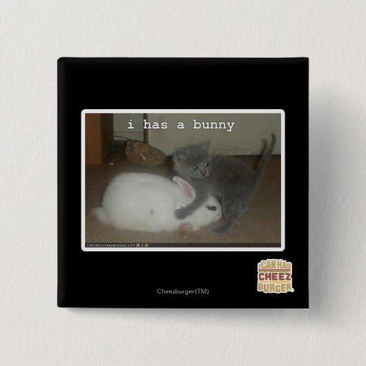 Badge Carré 5 Cm I a un lapin (Devant)