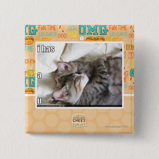Badge Carré 5 Cm I a un u (Devant)
