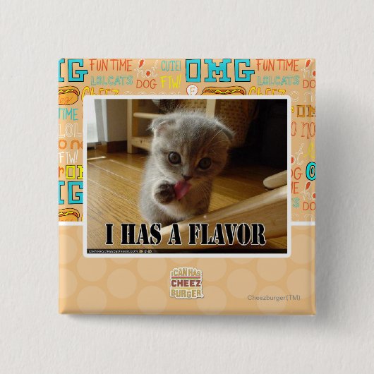 Badge Carré 5 Cm I a une saveur (Devant)
