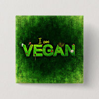 I Am Vegan Written With A Grassy Nature Texture