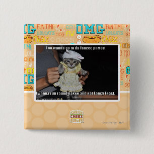 Badge Carré 5 Cm I aucun veulent aller au partee de fancee du DA