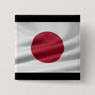 Badge Carré 5 Cm I Coeur Japon/Drapeau du Japon