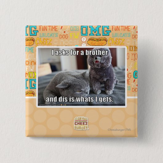 Badge Carré 5 Cm I demande un frère (Devant)