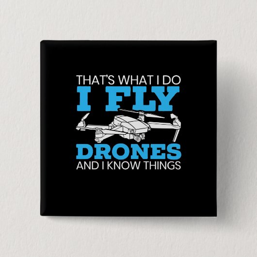 Badge Carré 5 Cm I Fly drones (Devant)