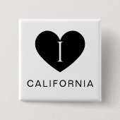 Badge Carré 5 Cm I Heart California Classic Button for All Outfits (Devant)