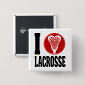 Badge Carré 5 Cm I lacrosse de coeur (Devant & derrière)