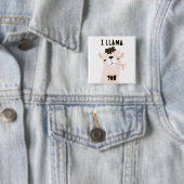 Badge Carré 5 Cm I lama vous (En situation)