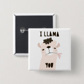 Badge Carré 5 Cm I lama vous (Devant & derrière)