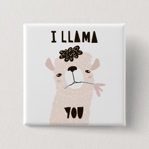 Badge Carré 5 Cm I lama vous