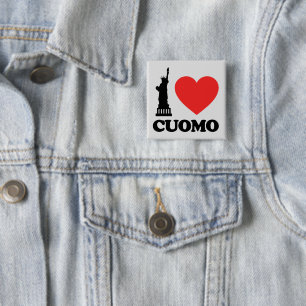 Badge Carré 5 Cm I Love Cuomo   Statue de la Liberté