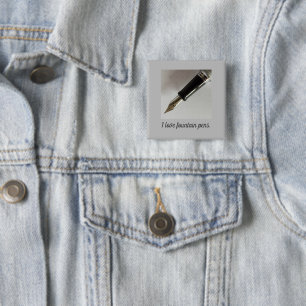 Badge Carré 5 Cm I Love Fountain Pens