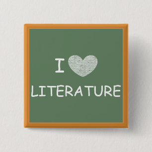 Badge Carré 5 Cm I Love Literature