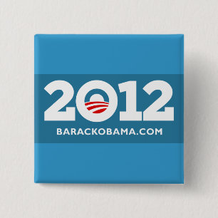 Badge Carré 5 Cm I Love Obama 2012