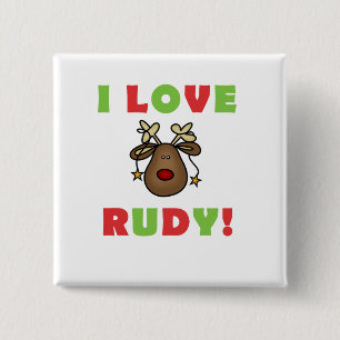 Badge Carré 5 Cm I Love Rudy Tshirts et cadeaux