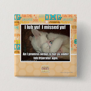 Badge Carré 5 Cm I lub Yu ! J'ai manqué Yu !