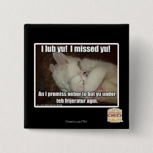 Badge Carré 5 Cm I lub Yu ! J'ai manqué Yu !