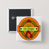 Badge Carré 5 Cm I ` m un Prepper (Devant & derrière)