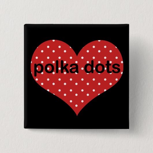 Badge Carré 5 Cm I pois de coeur (Devant)