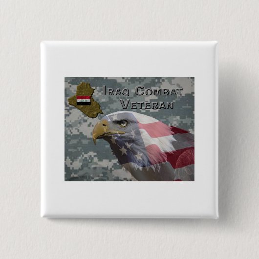 Badge Carré 5 Cm I Served - Irag Combat Veteran (Devant)