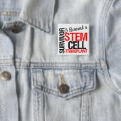 Badge Carré 5 Cm I Survived a Stem Cell Transplant (rouge) (En situation)