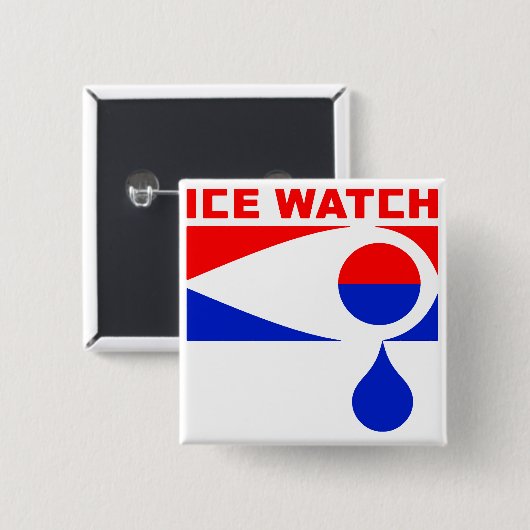 Badge Carré 5 Cm ICE WATCH button (Devant & derrière)